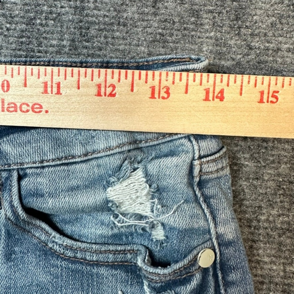 Judy Blue Distressed Denim Shorts Light Wash Button Fly JB150142 Womens Large - Picture 10 of 14